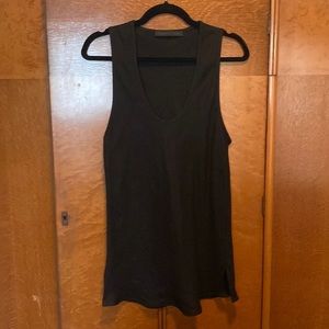 Creatures of Comfort Black Linen Tank Top Sleeveless Shirt Size 8